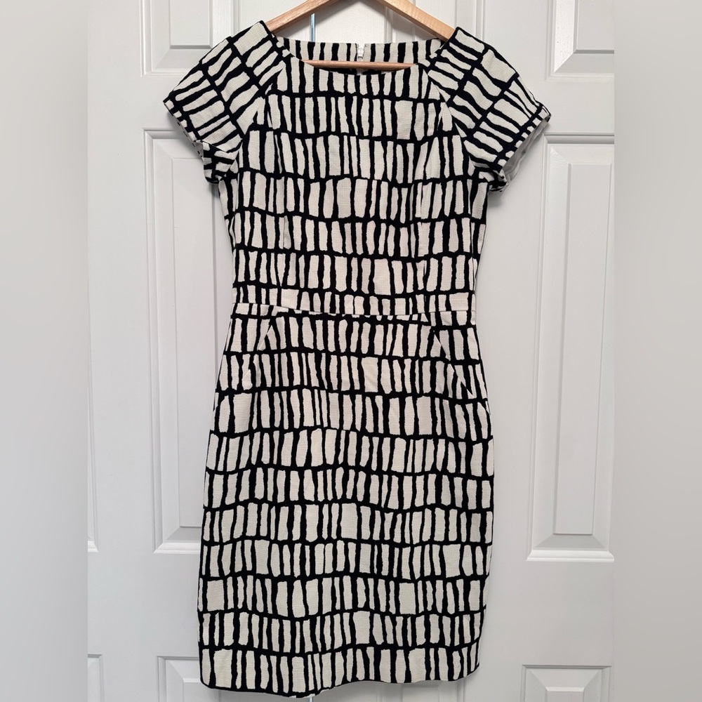 J.Crew Black White Sheath Dress